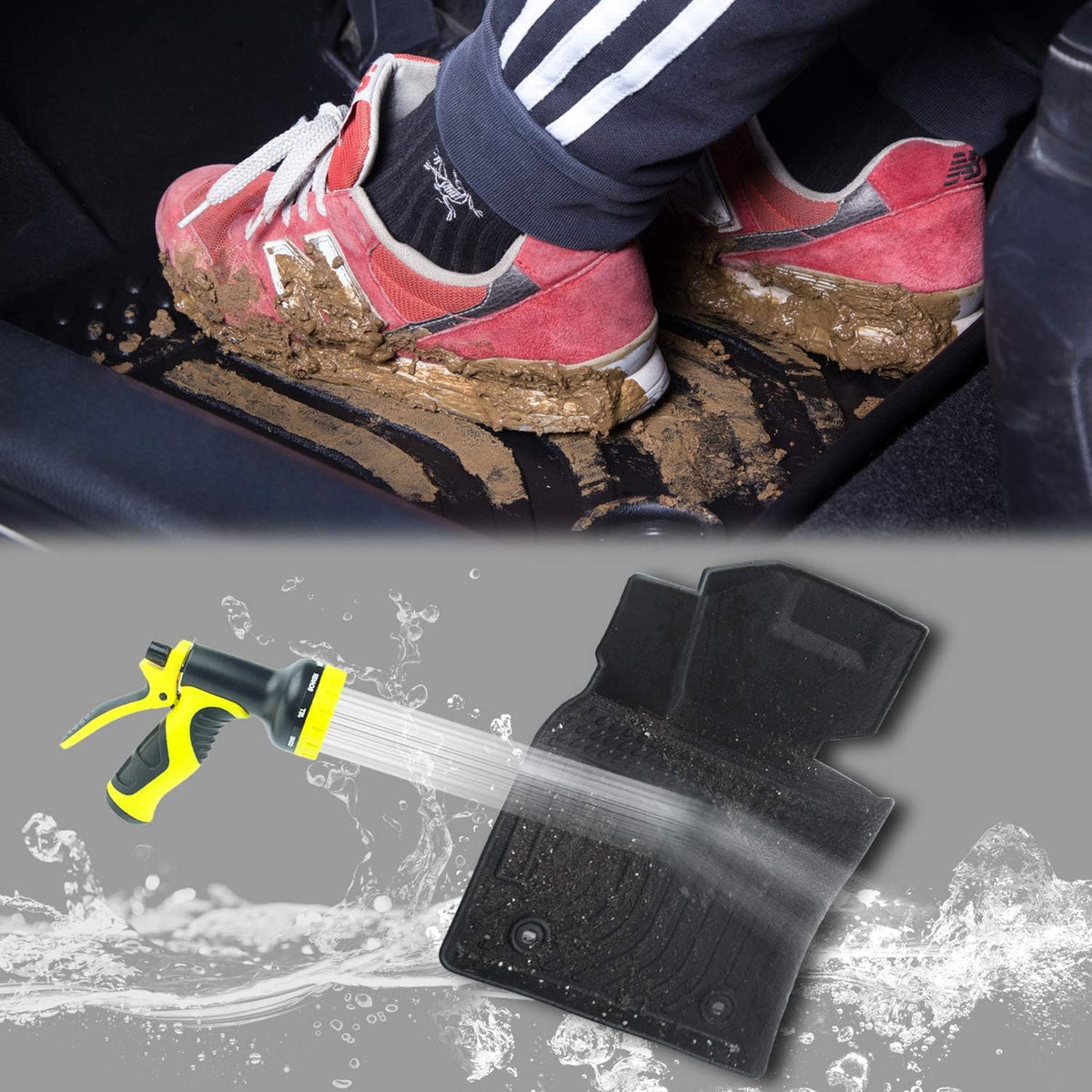 Black Waterproof Custom Fit Floor Mats for Tesla Model Y O6355