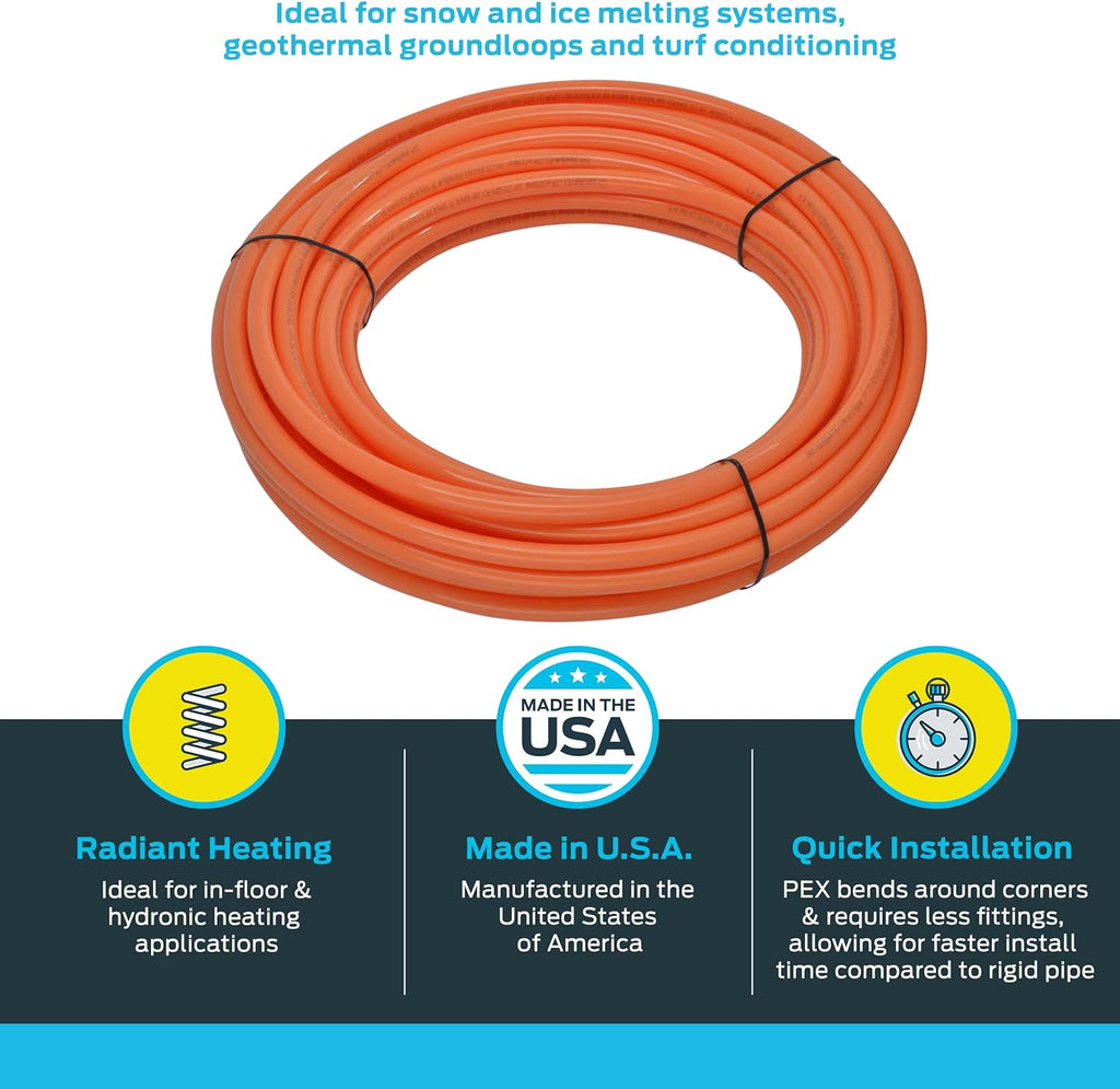 Orange PEX Pipe Oxygen Barrier Water Tubing T331132