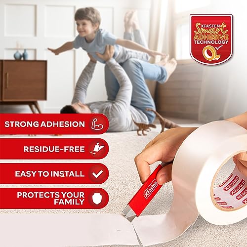 Double Sided Carpet Tape 2 Inch x 30 Yards Residue-Free D357