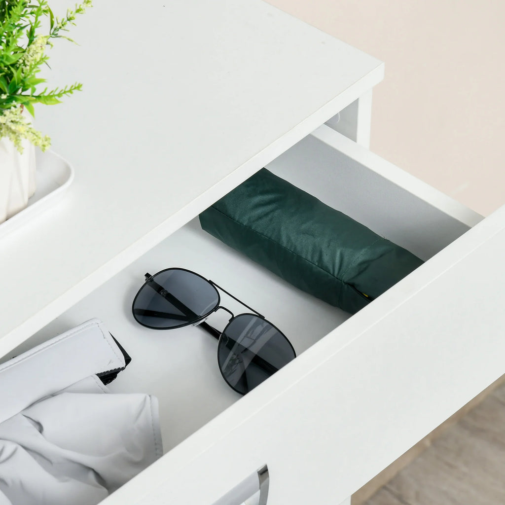White 3-Drawer Shoe Cabinet with 2 Flip Doors B59766