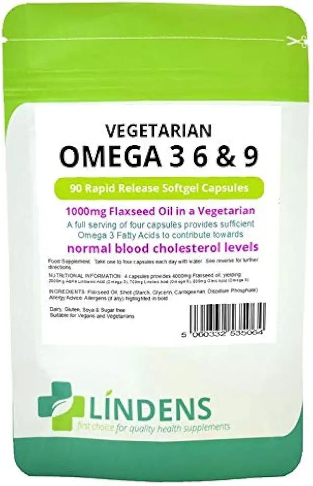 Vegetarian Omega 3 6 9 Flaxseed Oil 180 Capsules 1000mg C808