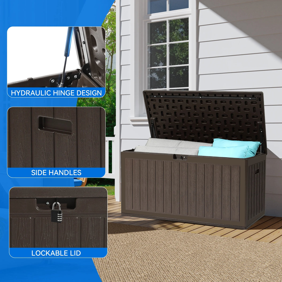 86 Gallon Double-Wall Resin Deck Box D14824