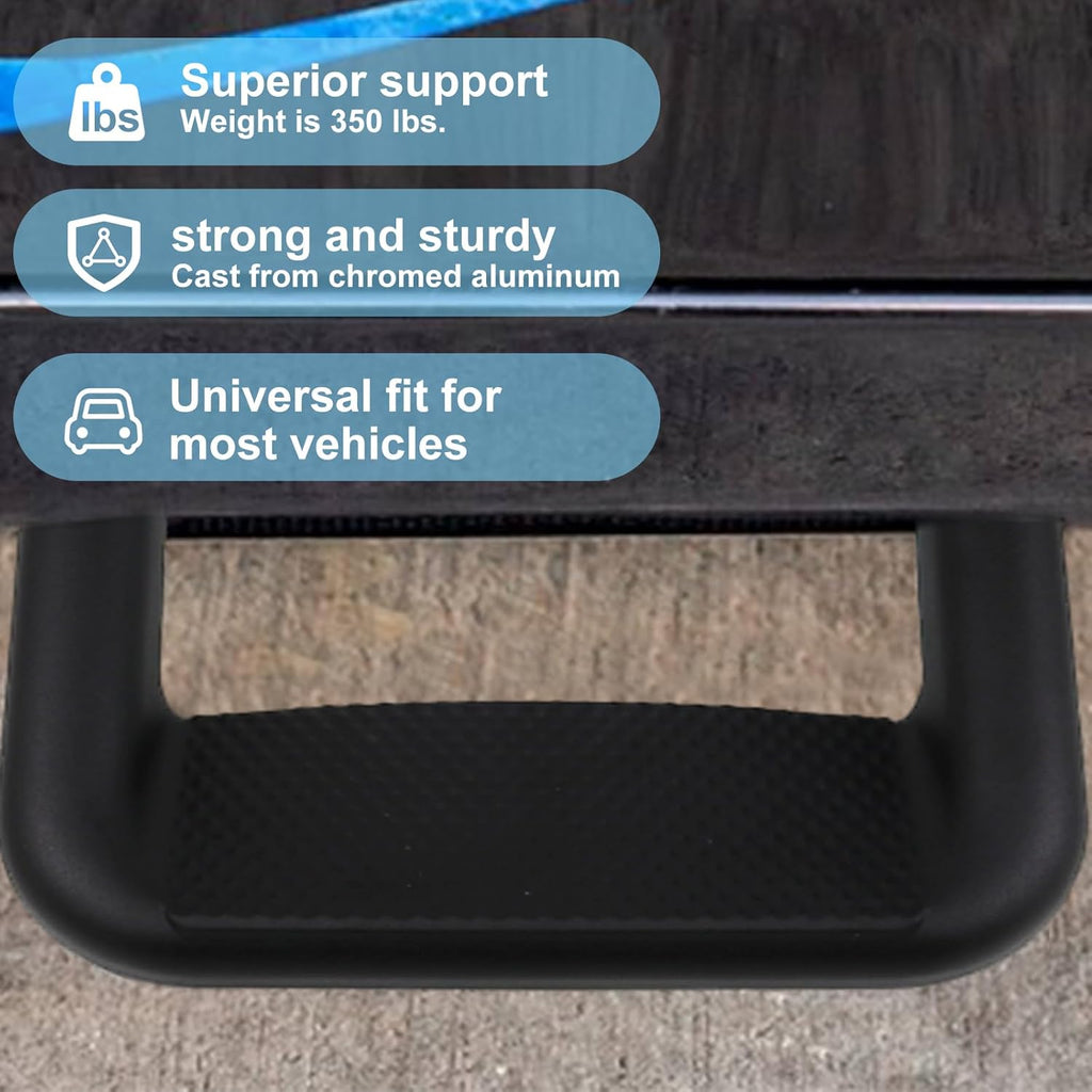 Black Powder Coated Truck Side Step Set - 2 Pieces (1 Pair) with Mounting Brackets M23801