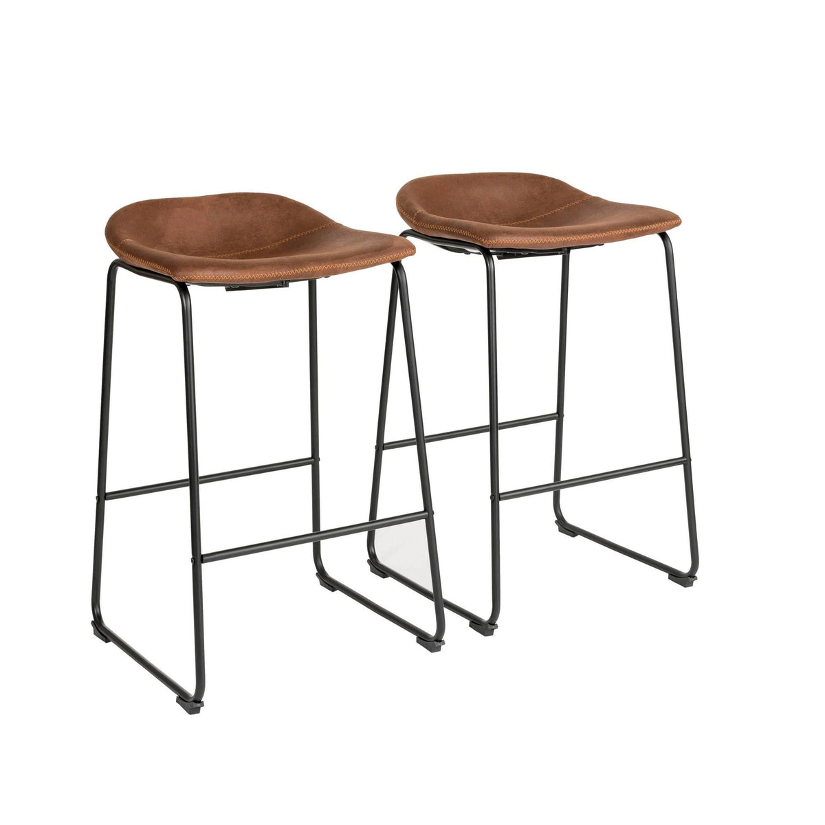 Brown Bar Stool Set of 2 B8197