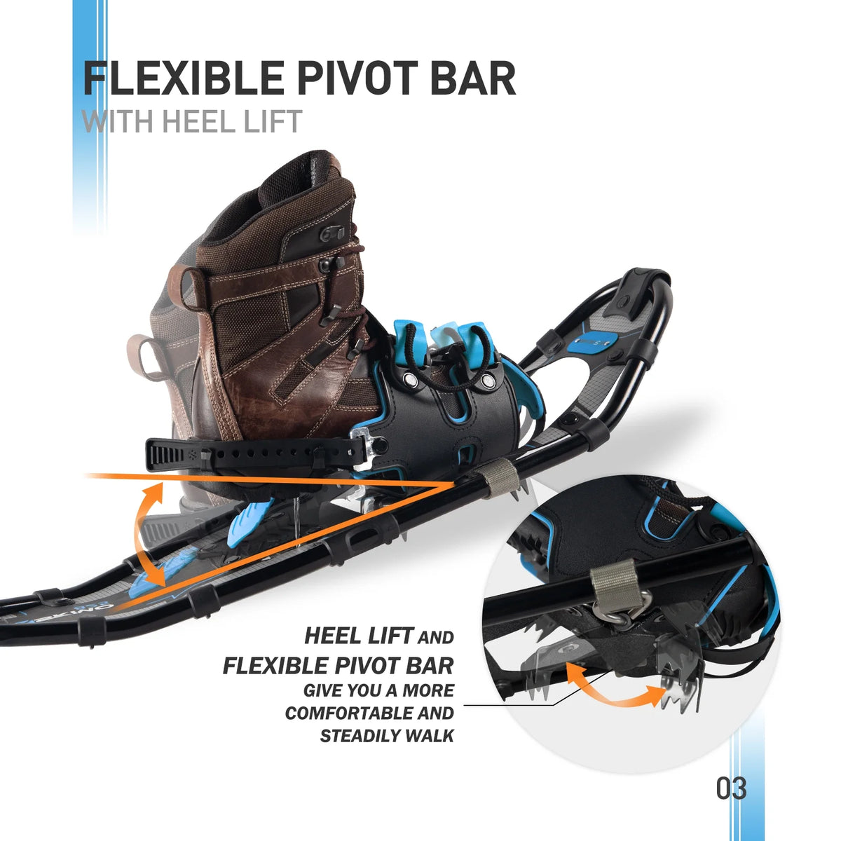 25 Inches Light Weight Snowshoes with Trekking Poles O34097