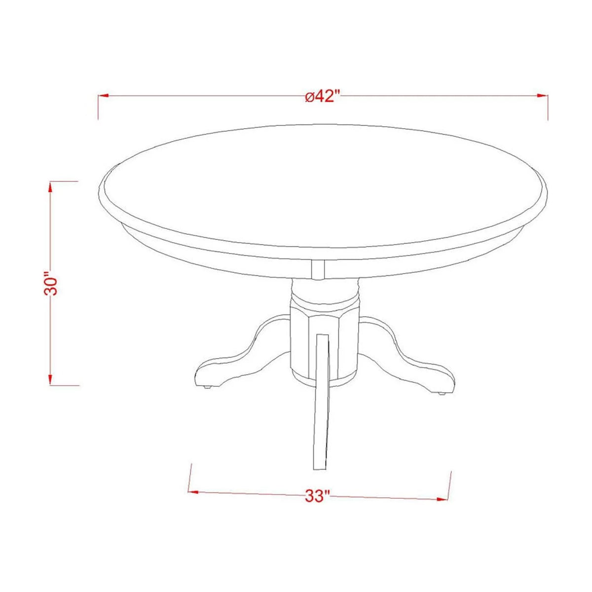 42-Inch Round Wooden Dining Table Set of 4 with Linen Fabric Mineral Blue Chairs G845