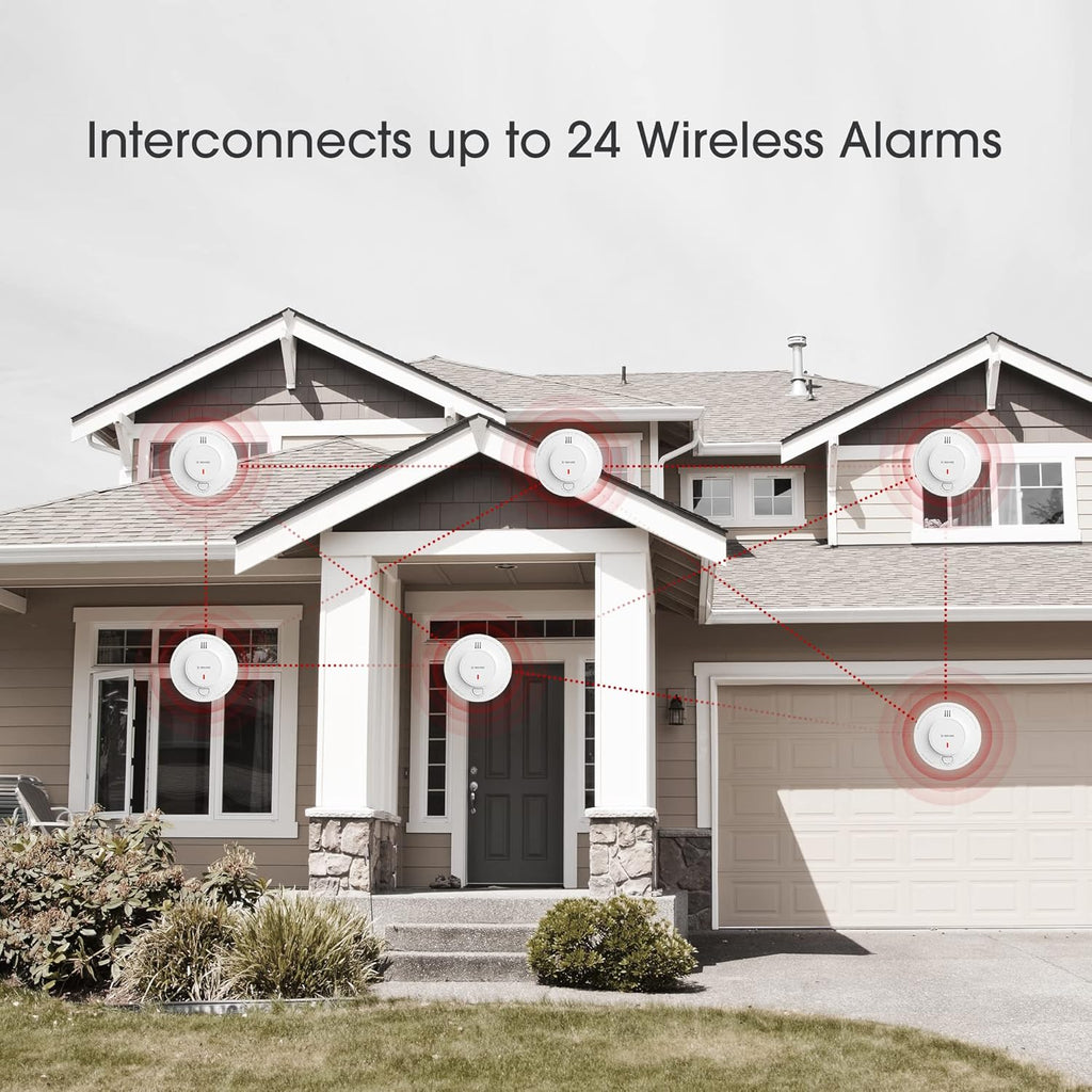 Wireless Interconnected Smoke Detector Fire Alarm, Pack of 6 Y735998