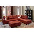 Red L Shape Sectional Sofa with Waist Pillows T8147