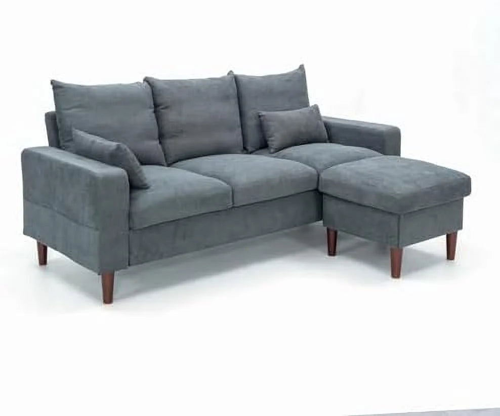 Grey Reversible L-Shaped Sectional Sofa Y8141