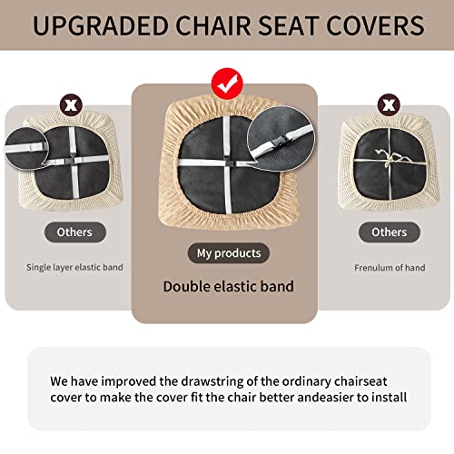 Ivory Jacquard Dining Chair Seat Covers (4) W49840