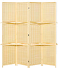 6 Ft Bamboo Folding Privacy Screen with 2 Display Shelves T8062