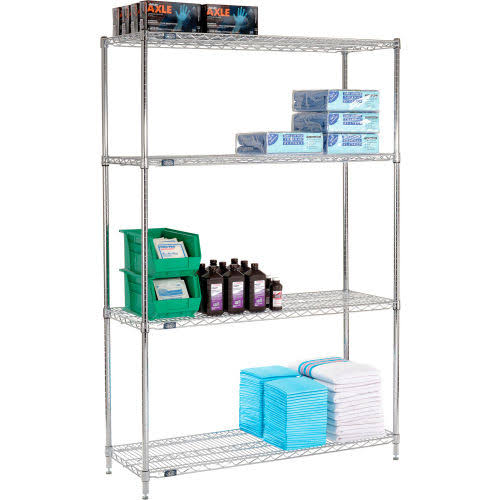 Chrome Wire Shelving Starter 48x22W x 18x22D x 86x22H B798764