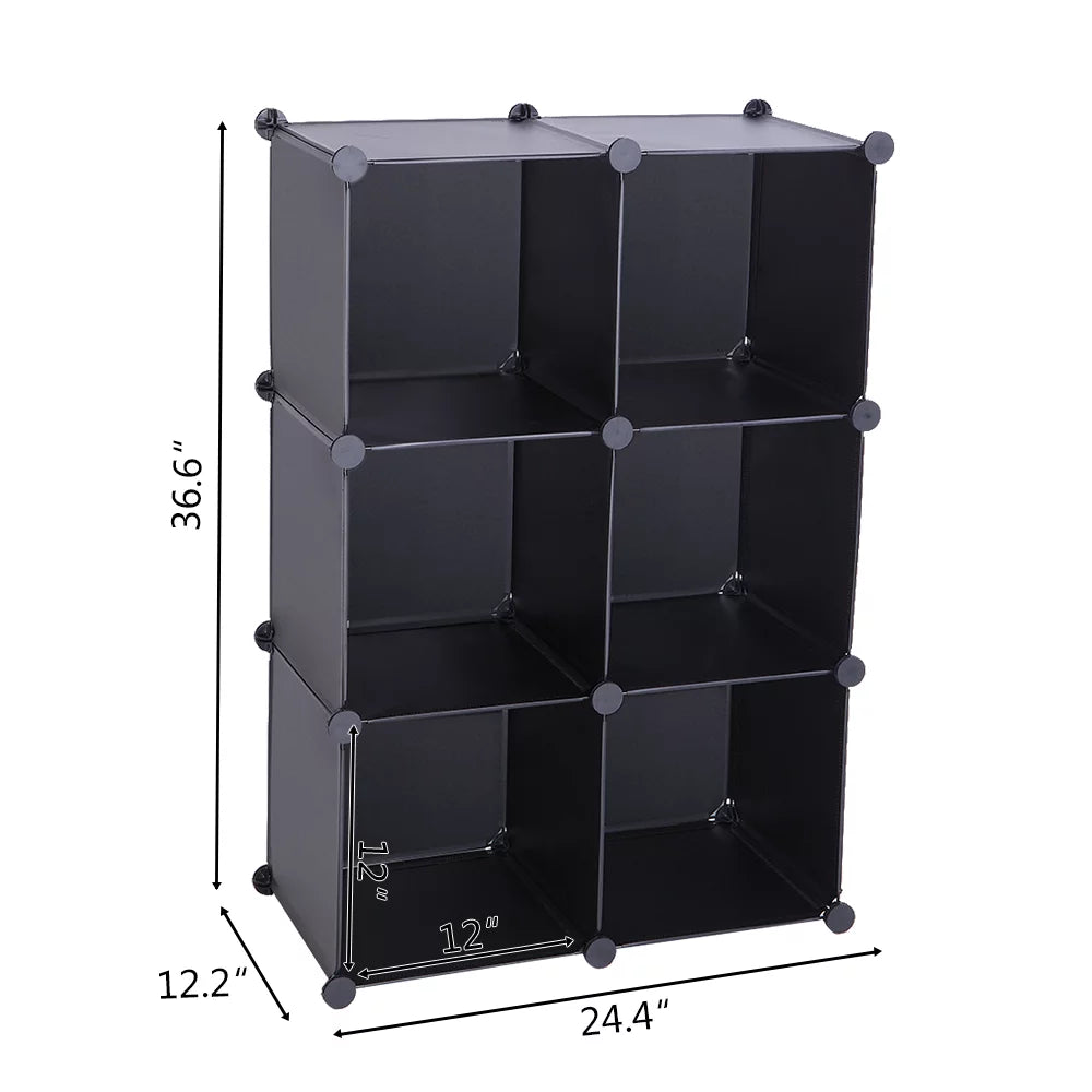 Black 6 Cube Storage Shelves P171