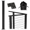 36x2x2 Square Weldless Stainless Steel Black Finish Pre-Drilled Post Q2859