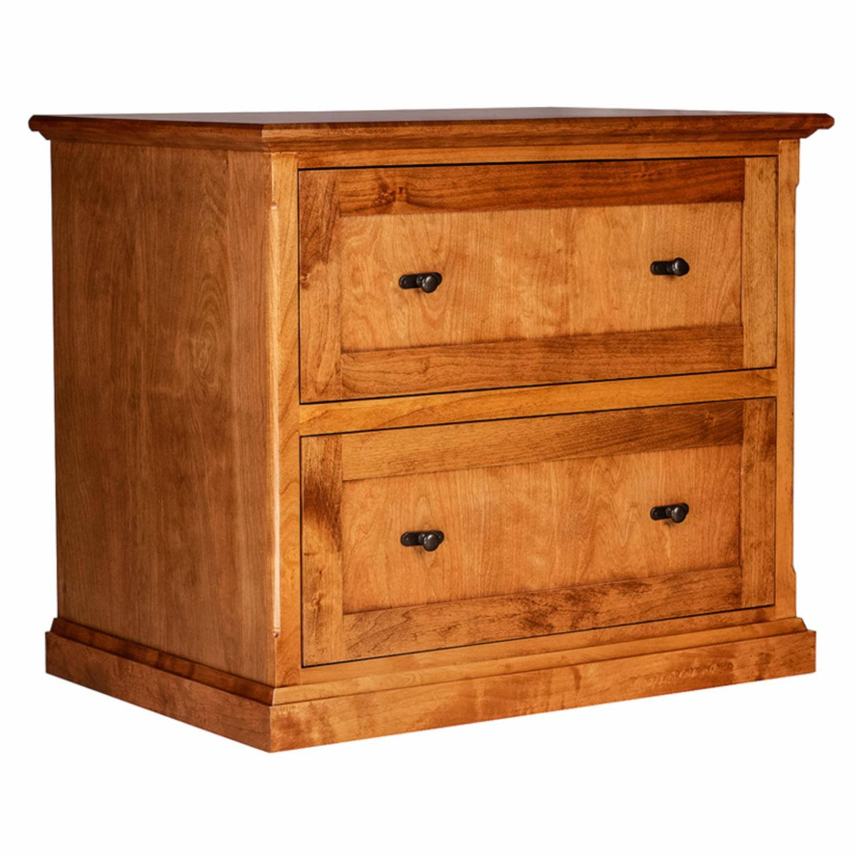 Cherry Alder Lateral File Cabinet with Black Knobs K388983