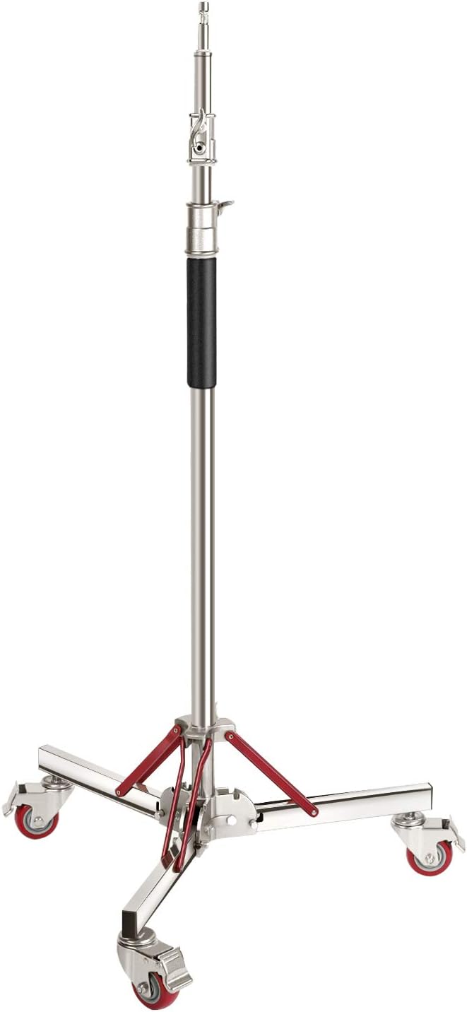 Heavy Duty Light Stand with Casters, Adjustable Tripod Stand, 100% Stainless Steel, Max Height: 10ft/305cm F310