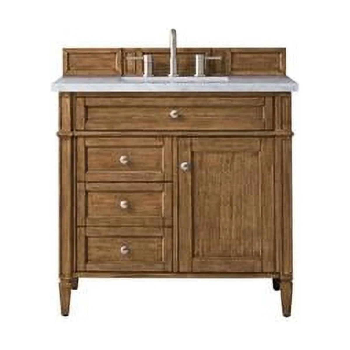 36 in. Single Vanity with Solid Surface Top, Saddle Brown J823