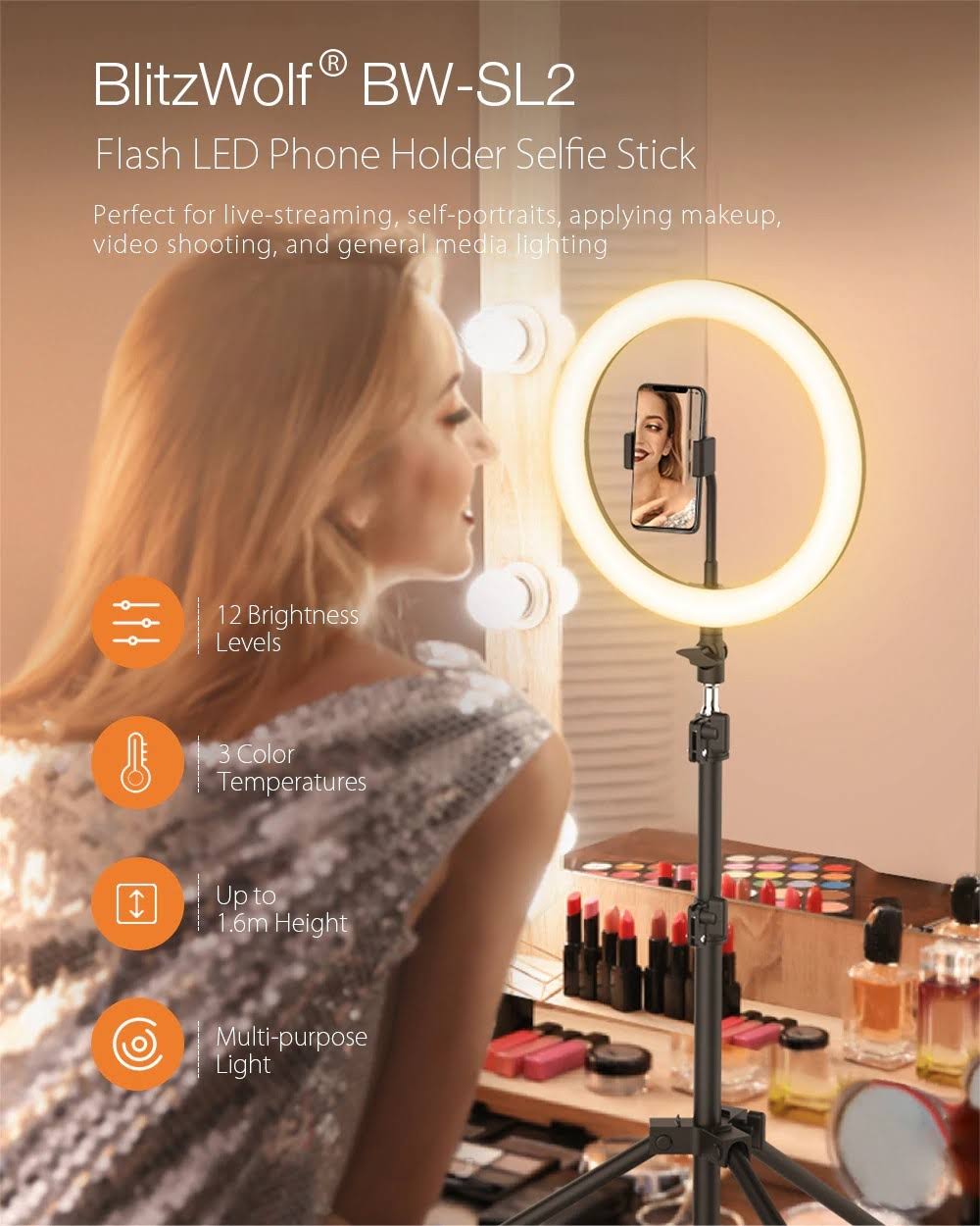 18x22 LED Ring Light Dimmable C28490