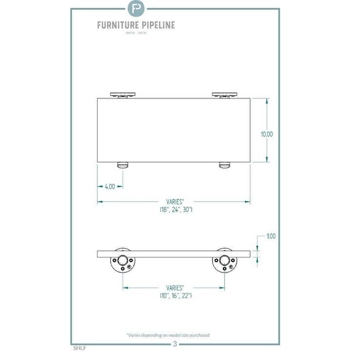 Set of 3 Farmhouse Industrial Wall Shelf C115