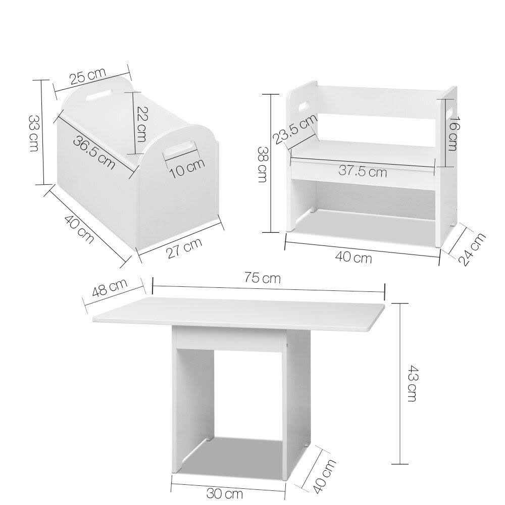 White Kids Table and Chair Set Y533