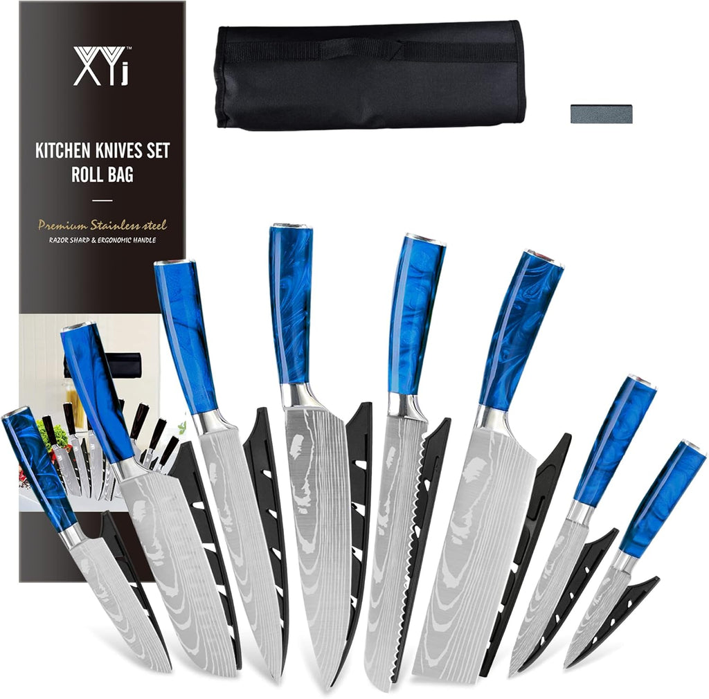 8 Piece Stainless Steel Chef Knife Set with Carry Case K6266