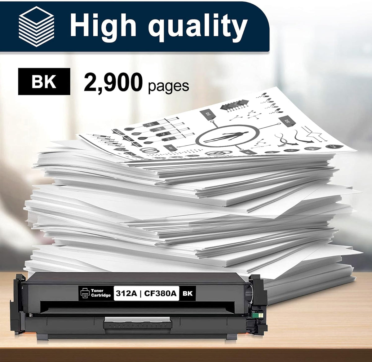 312A Toner 3 Pack Compatible Remanufactured Ink Cartridge S592729