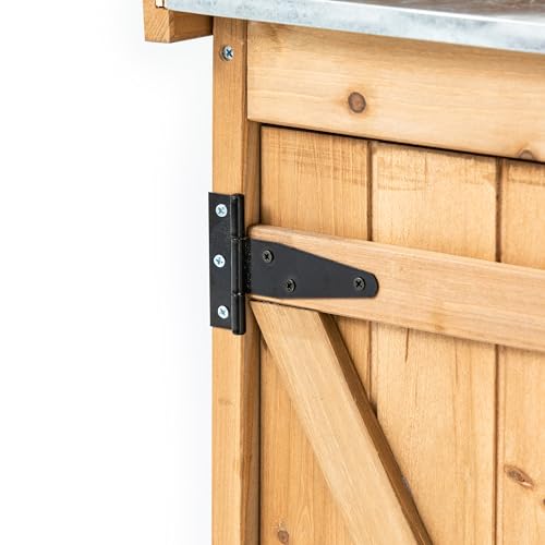 Outdoor Wooden Potting Bench with Wheel Z21628
