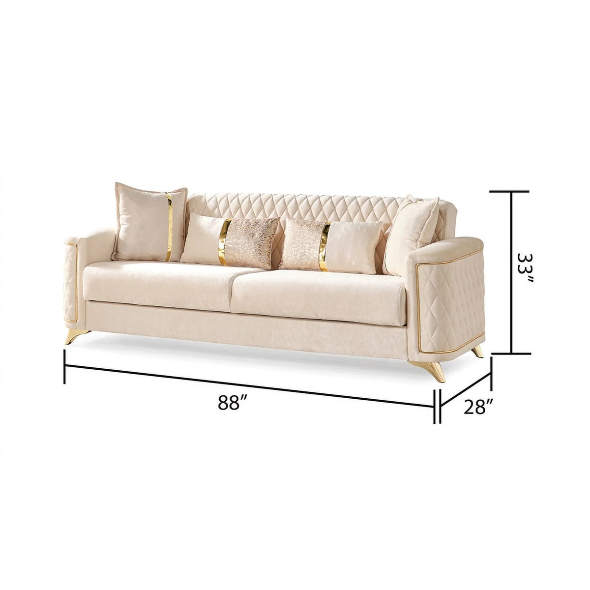 Ivory Velvet Sofa H22794