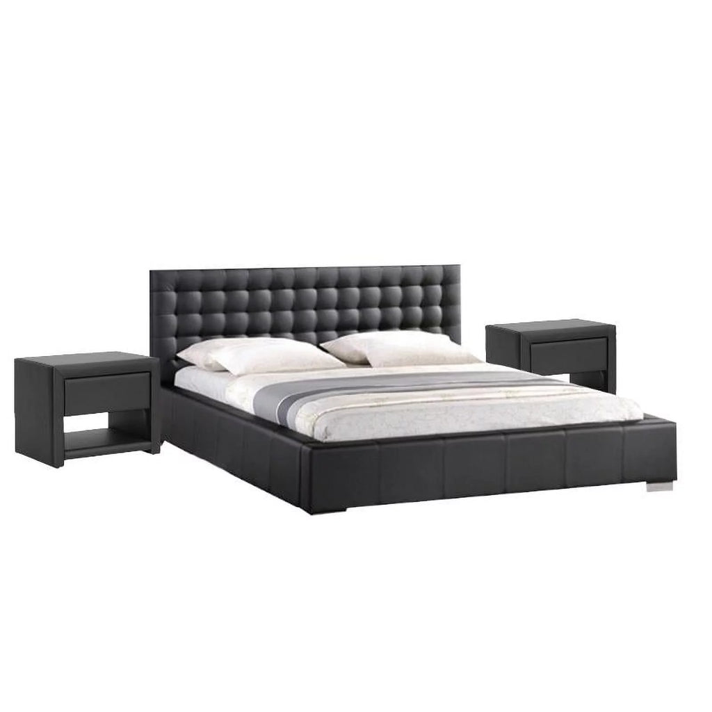 Black Tufted 3 Piece Queen Platform Bedroom Set D517517