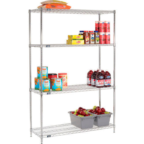 Chrome Wire Shelving Starter 48x22W x 18x22D x 86x22H B798764