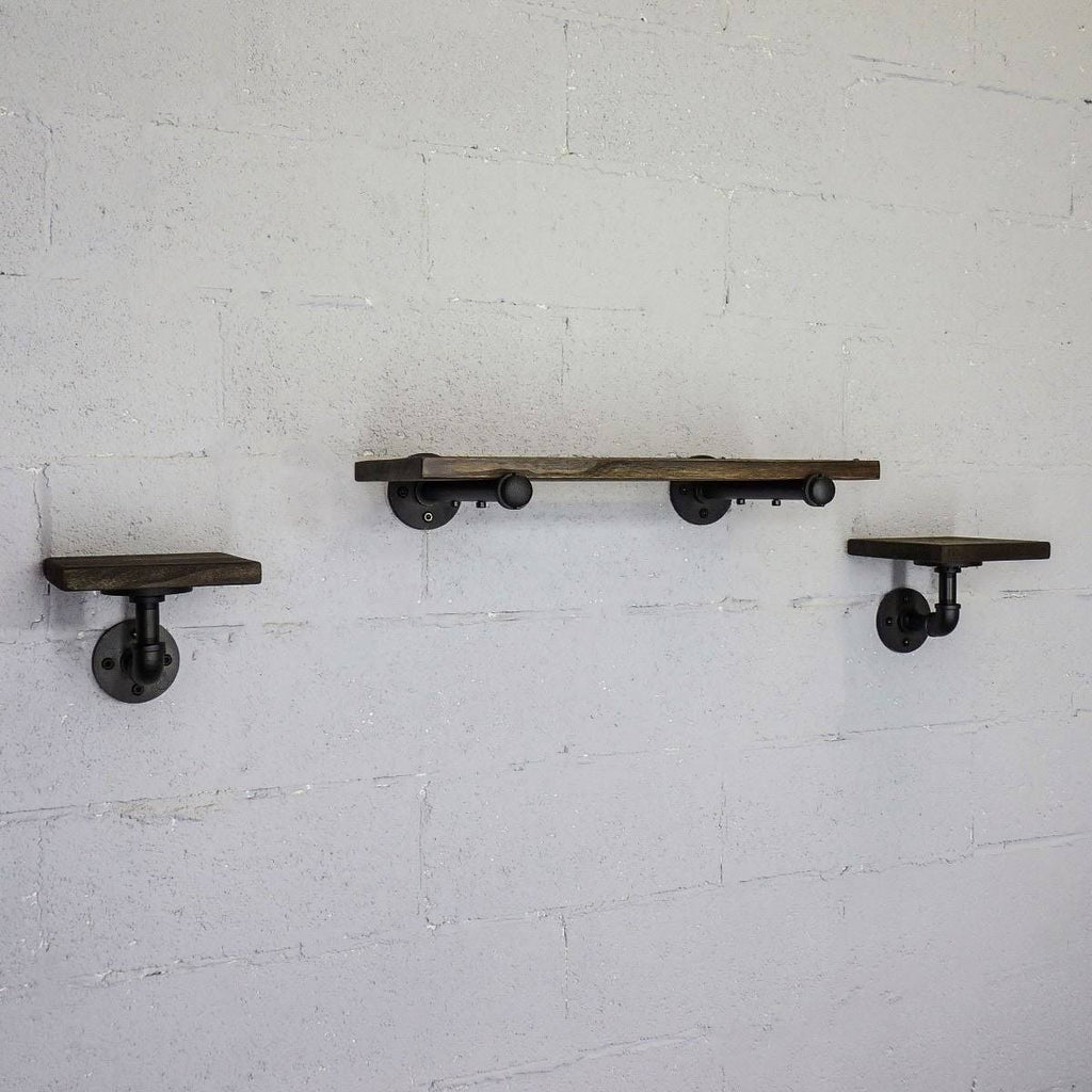Set of 3 Farmhouse Industrial Wall Shelf C115