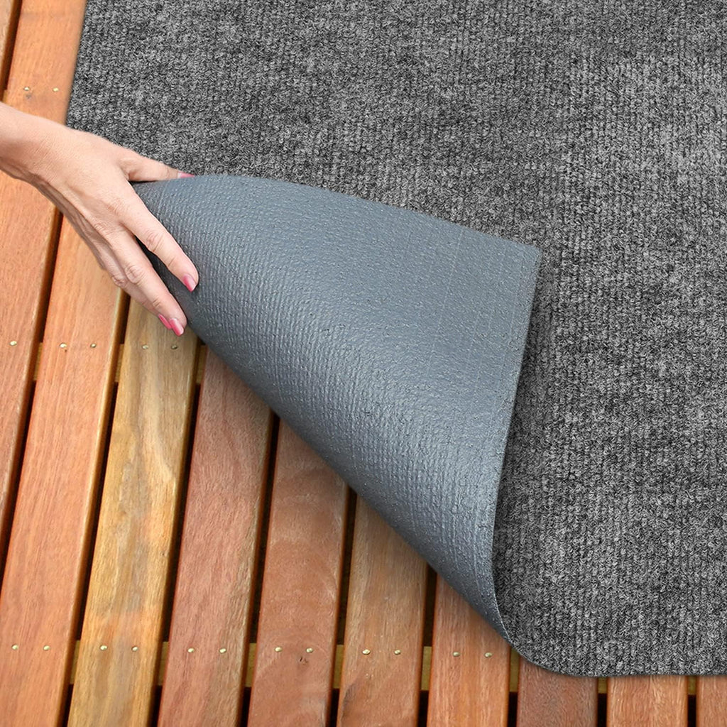 Indoor Outdoor Carpet with Rubber Marine Backing Gray 6 Feet x 50 Feet F5800