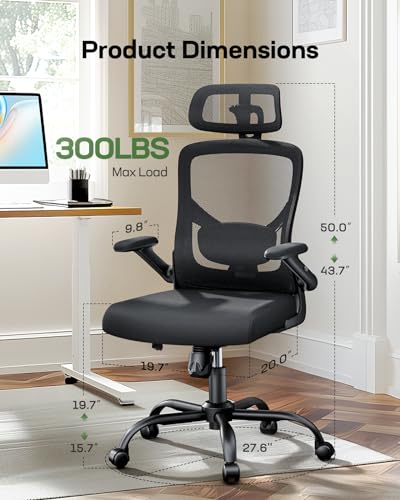 Ergonomic Mesh High Back Desk Chair with Headrest R8262