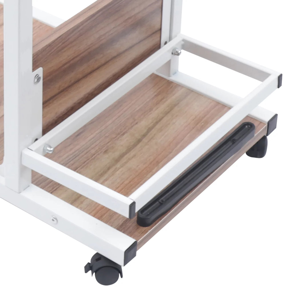 Adjustable C Shaped Mobile Side Table with Lockable Wheels H7888