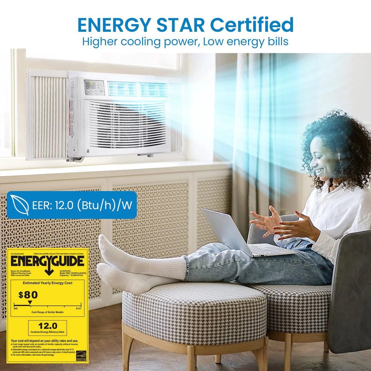 10000 BTU Smart Window Air Conditioner V8345