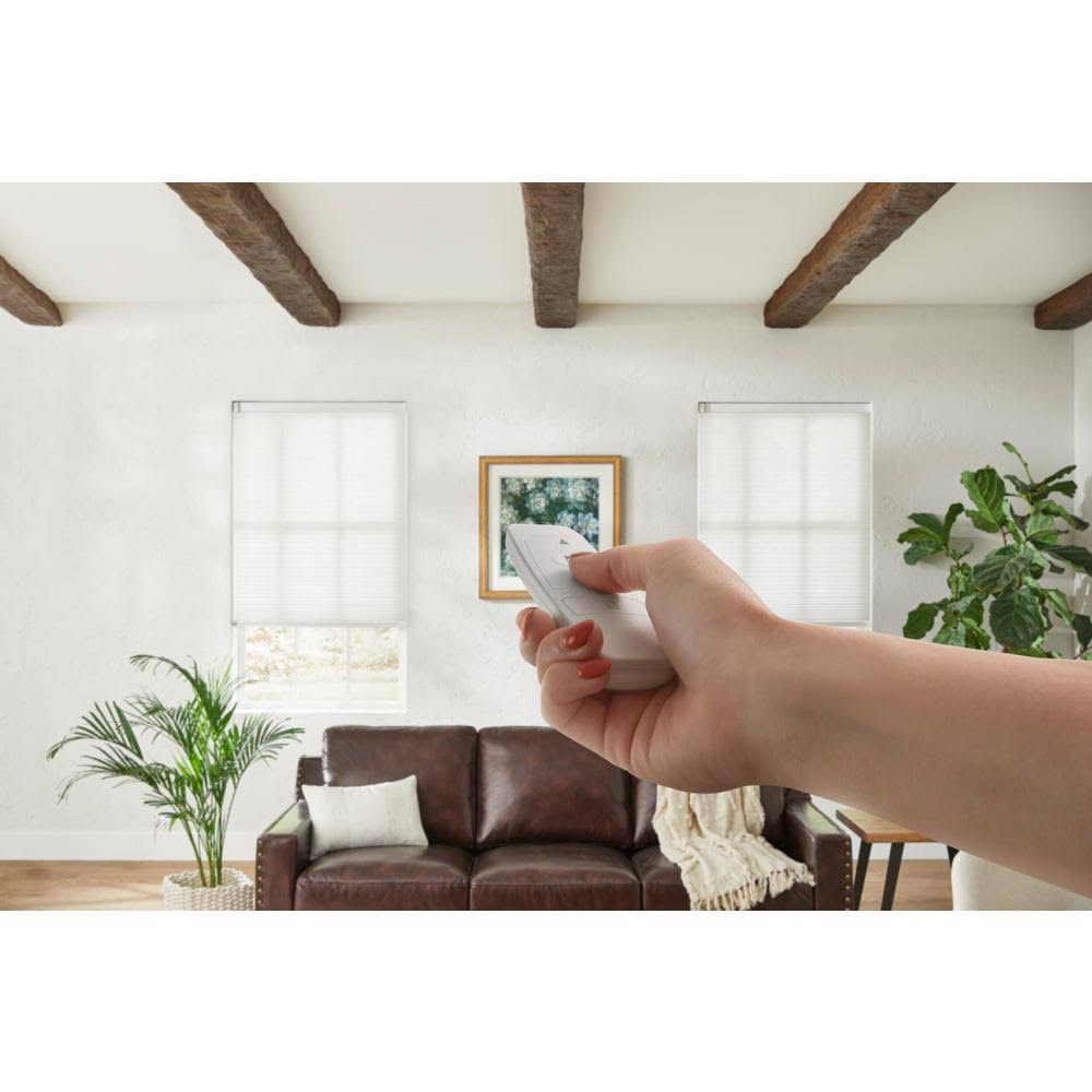 White Cordless Light Filtering Motorized Cellular Shade 39 in. W x 48 in. L Z147