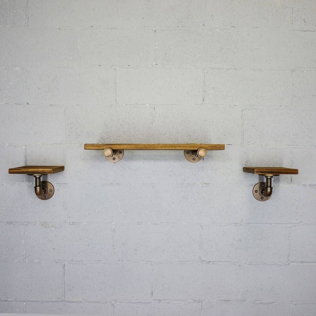 Set of 3 Farmhouse Industrial Wall Shelf C115