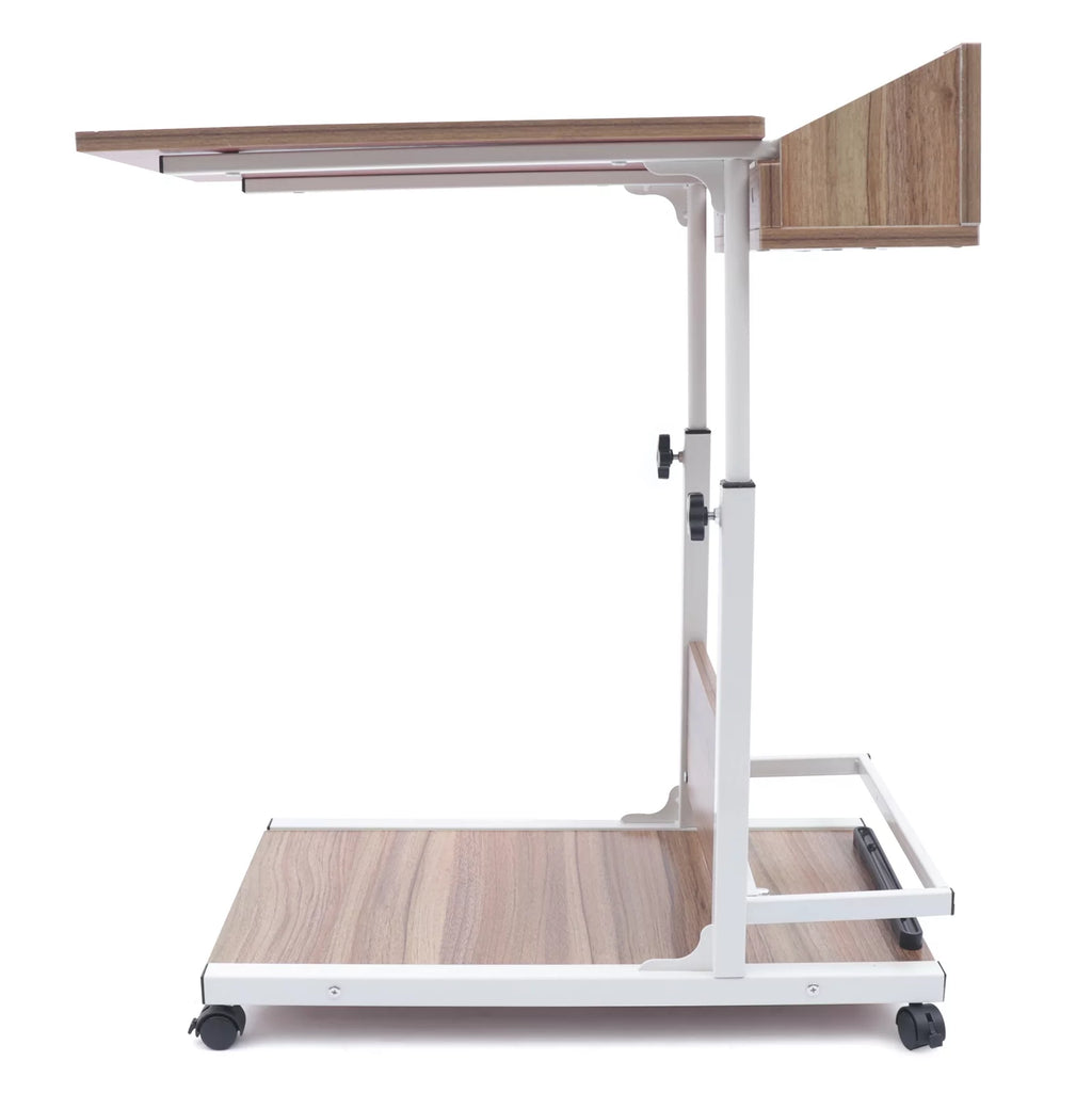 Adjustable C Shaped Mobile Side Table with Lockable Wheels H7888