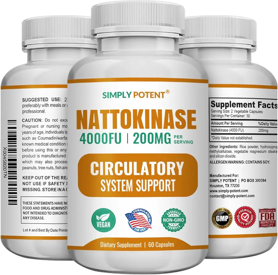 Nattokinase Supplement 4000 FU Per Serving 60 Caps X37046