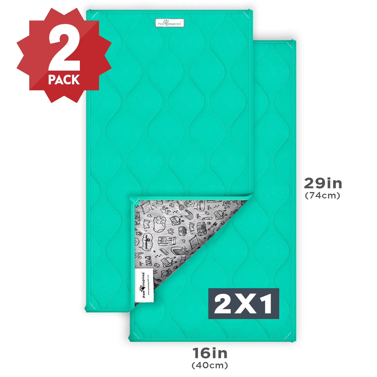 2ct Washable Fleece Guinea Pig Cage Liners with Waterproof Bottom H77451