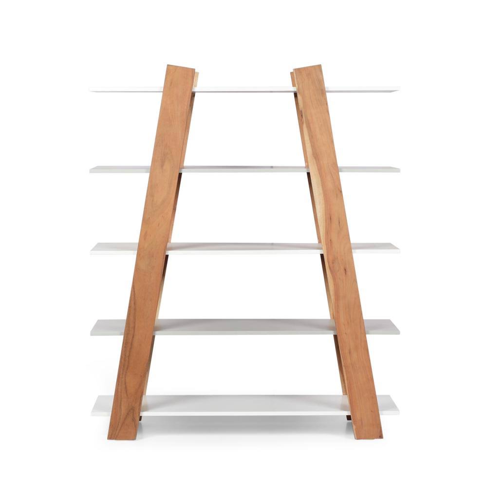 Acacia Wood Bookcase in Natural Gray F3129