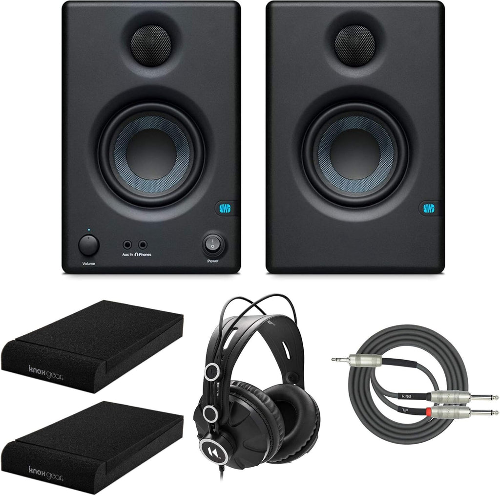 Studio Monitors (Pair) with Headphones, Isolation Pads and Breakout Cable T869