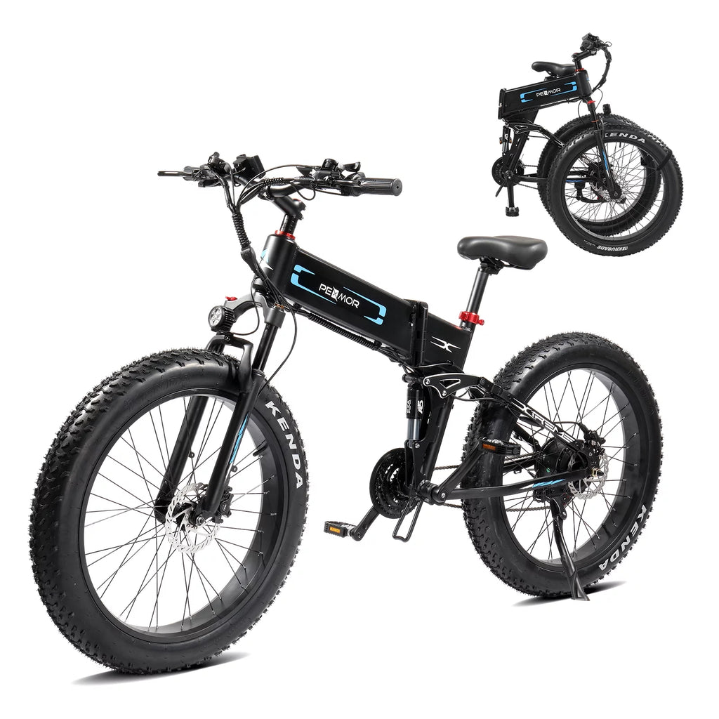 750W 48V 12AH Removable Battery 26" Fat Tire Folding Electric Bike D11534