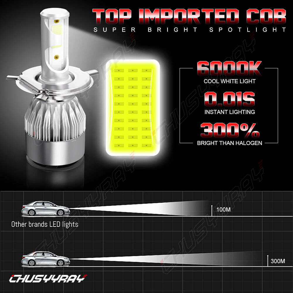 4pcs LED Headlight Bulbs Combo C3349