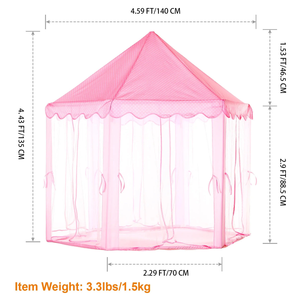 Princess Castle Tent Playhouse with Carry Case K794