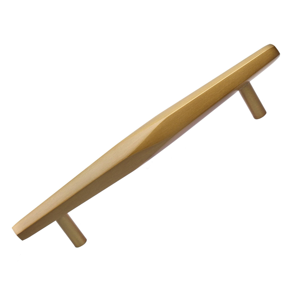10-Pack 5-Inch Solid Faceted Bar Pull Satin Gold D958251