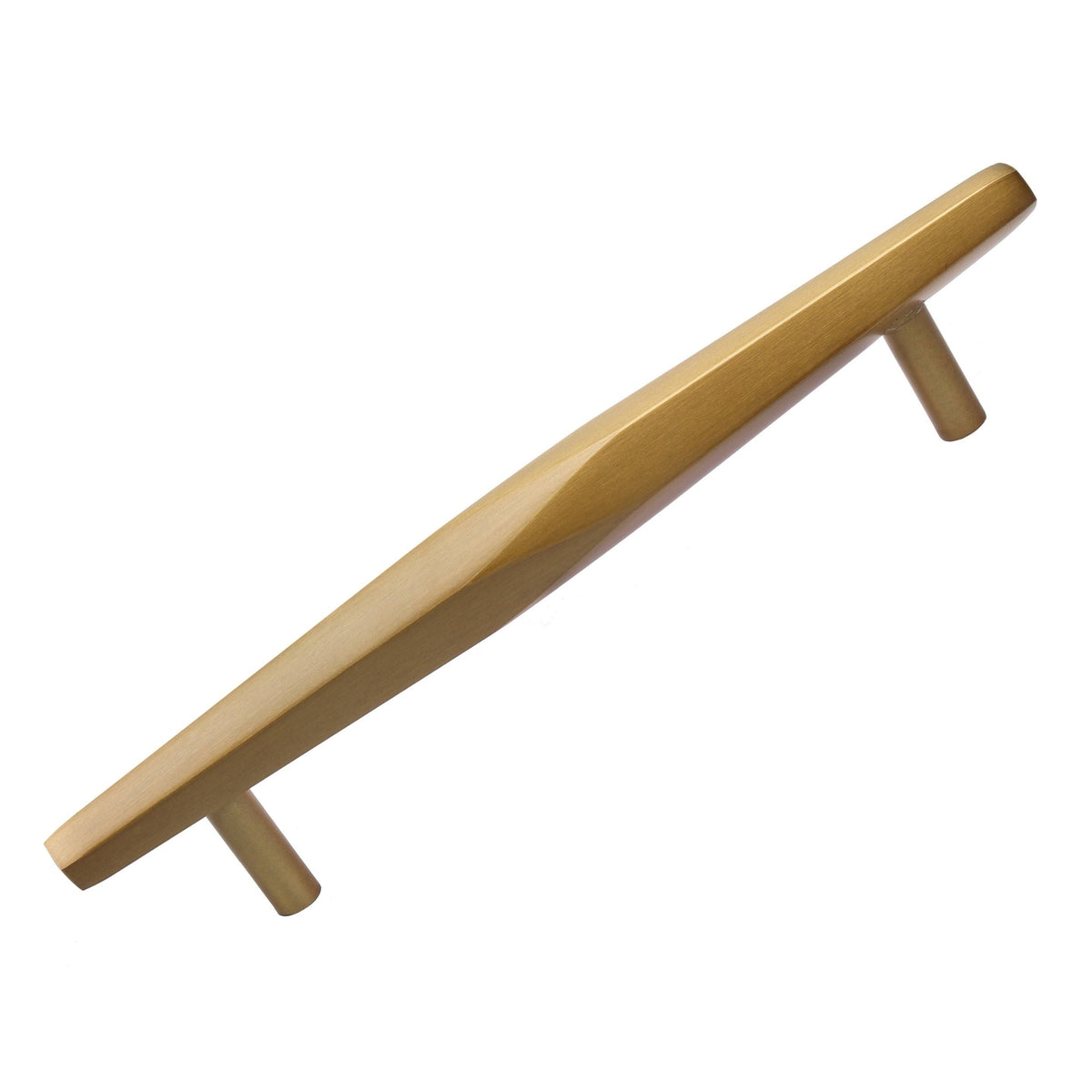 10-Pack 5-Inch Solid Faceted Bar Pull Satin Gold D958251