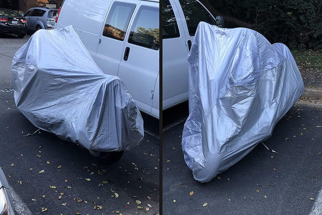 Motorcycle Cover with Reinforced Securing Straps and Storage Bag O97244