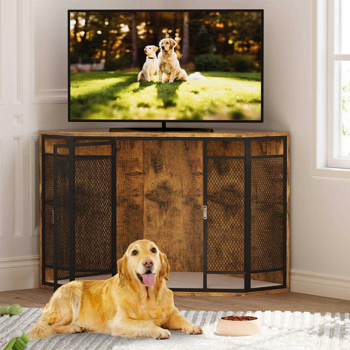 43.7-inch Wooden Dog Crate Furniture F6382