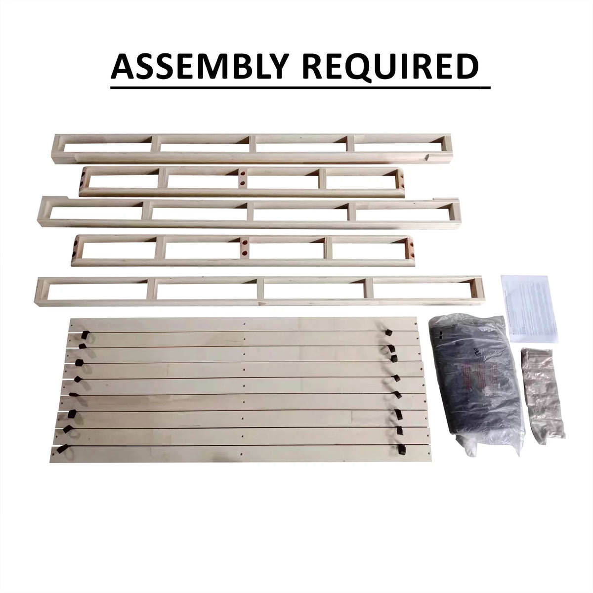 Wood Box Spring Mattress Foundation 8" Queen Beige R13840